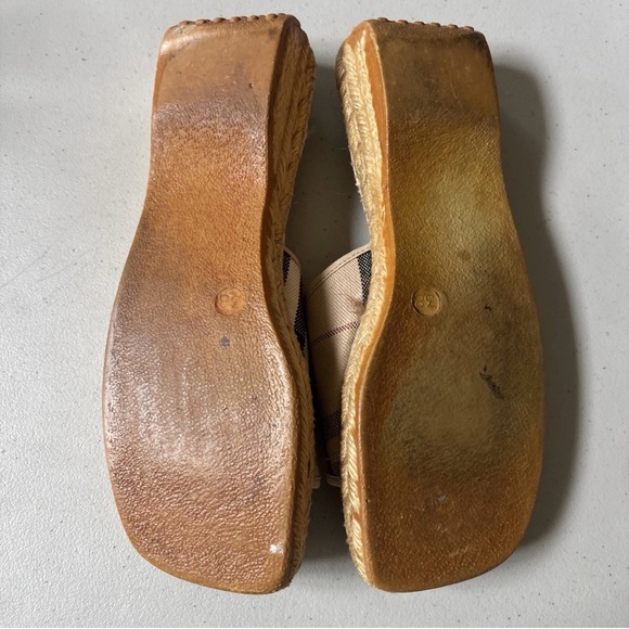 Vintage Y2K Burberry Women’s Nova Check Espadrille Sandals 38 - Picture 5 of 6